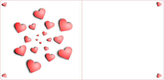 Scattered Hearts Black Background PNG Image