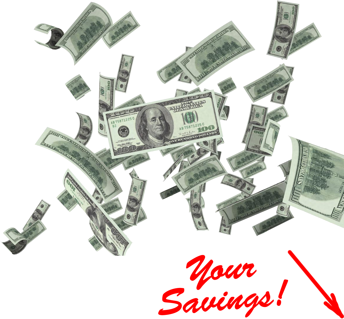 Scattered_ Hundred_ Dollar_ Bills_ Savings_ Concept PNG Image