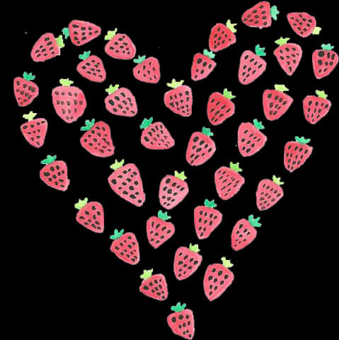 Scattered Strawberries Pattern PNG Image