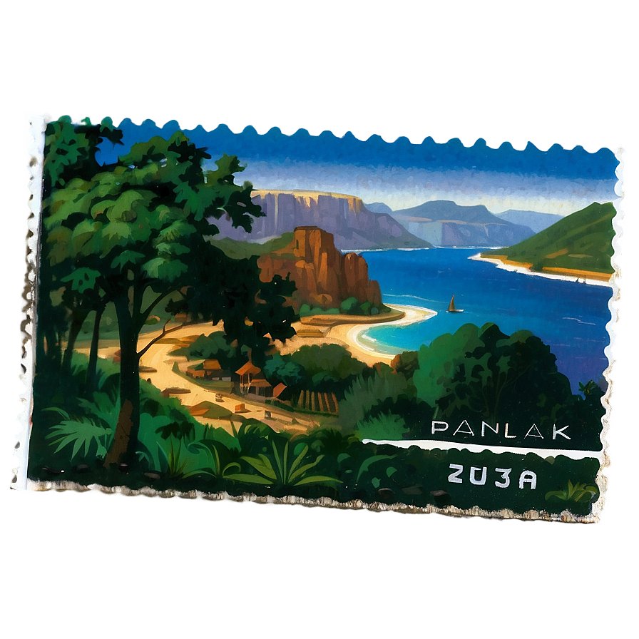 Scenic Postcard Stamp Png 06272024 PNG Image