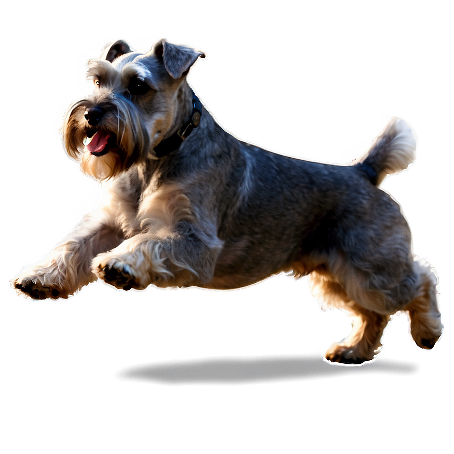 Schnauzer In Action Png Bud PNG Image