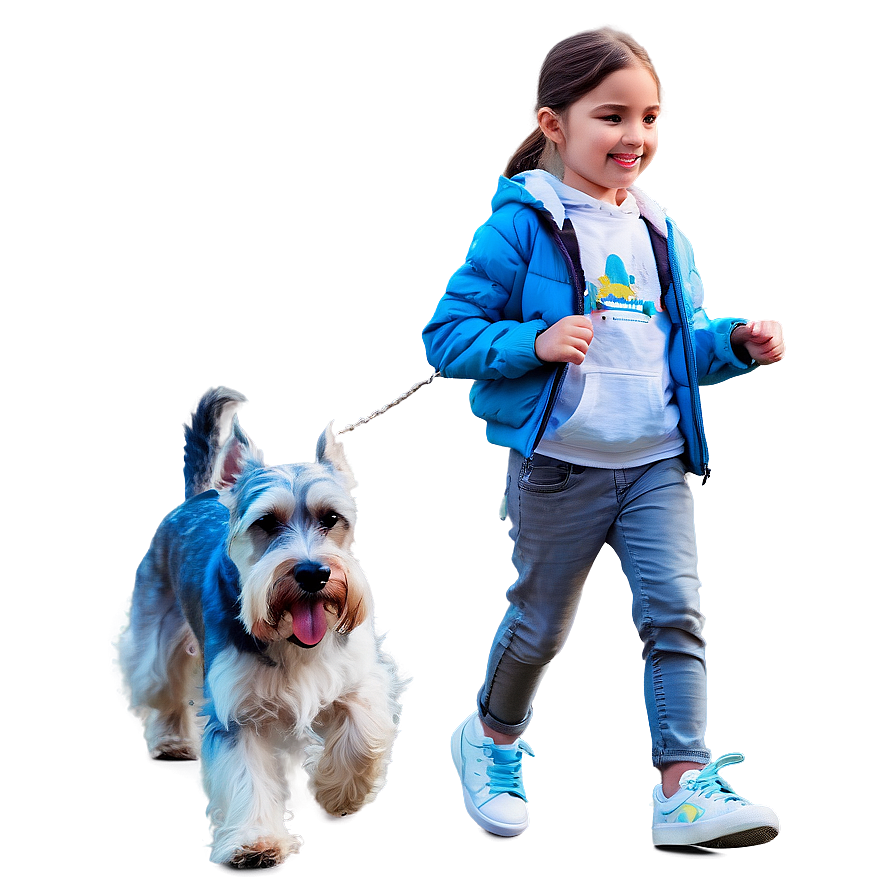 Schnauzer With Kids Png Rvt39 PNG Image