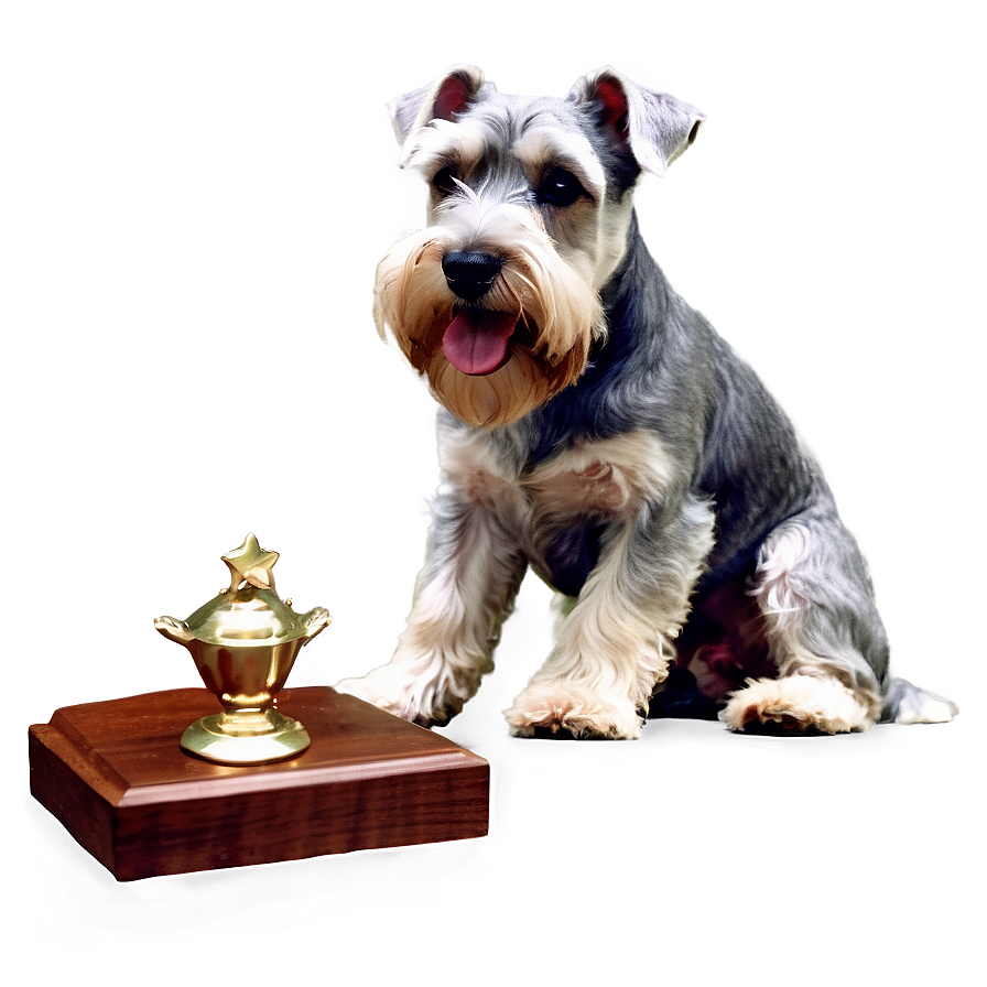 Schnauzer With Trophy Png Sen PNG Image