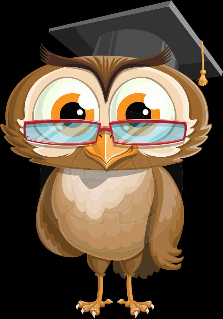 Scholarly Owl Cartoon Character PNG Image