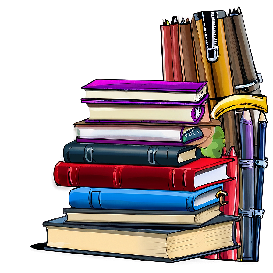 School Books Stack Png Iuh PNG Image