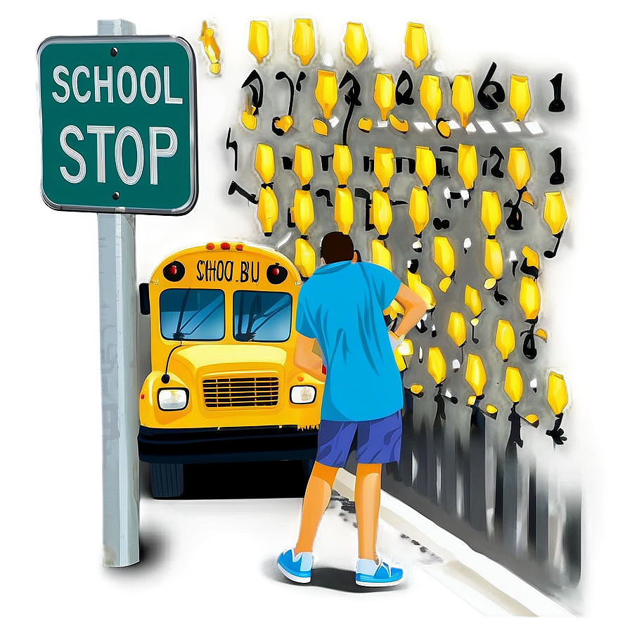 School Bus Stop Sign Extended Png Jmg PNG Image