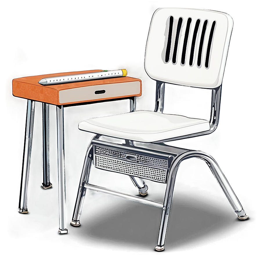 School Chair With Writing Pad Png 52 PNG Image