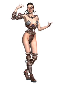 Sci Fi Female Character Pose PNG Image