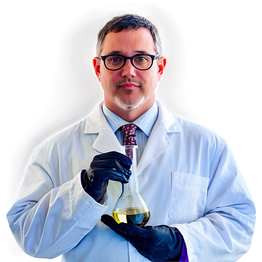 Scientist With Flask Png Nrr30 PNG Image