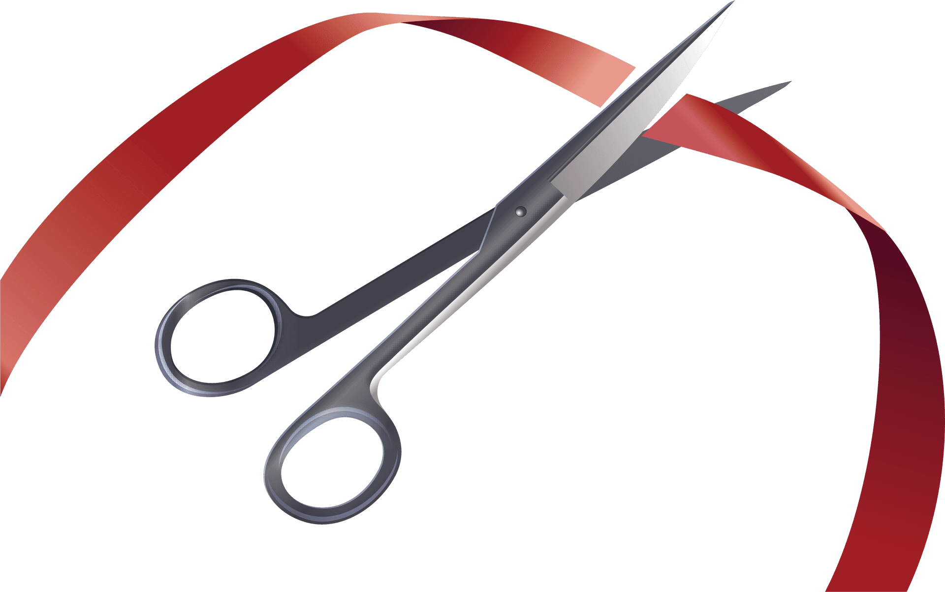 Scissors Cutting Ribbon PNG Image