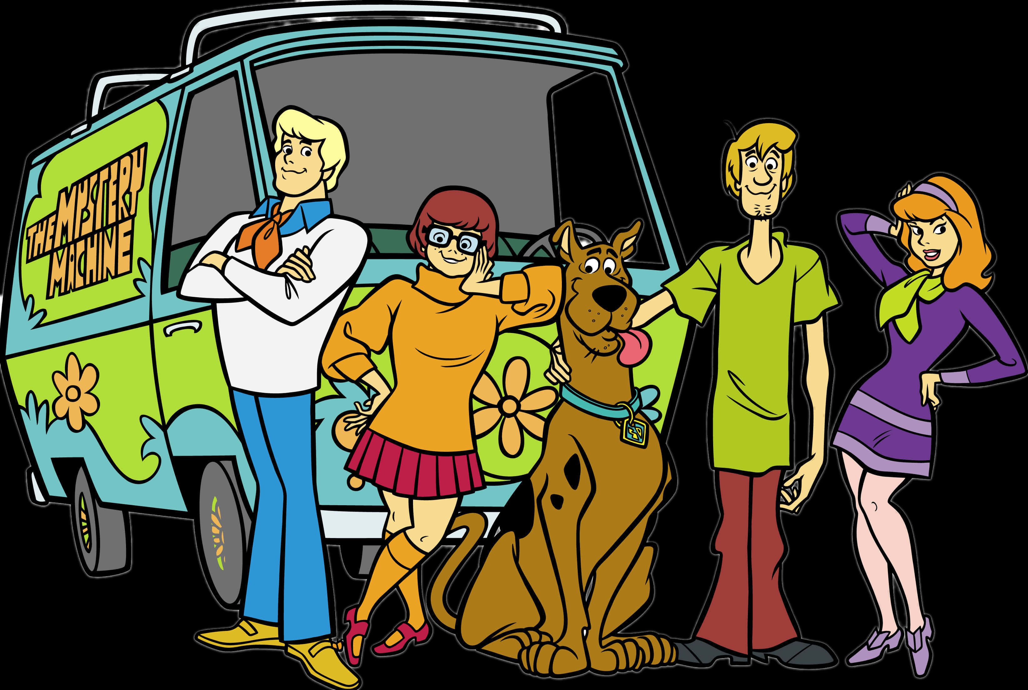 Scooby Doo Mystery Machineand Gang PNG Image