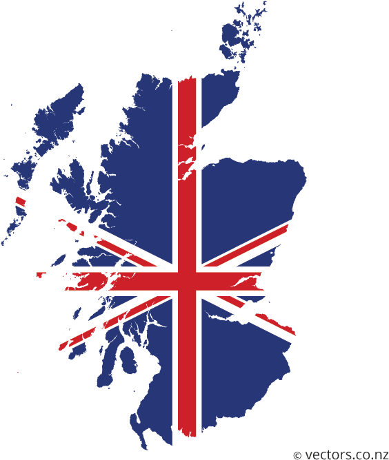 Scotland U K Union Jack Overlay Map PNG Image