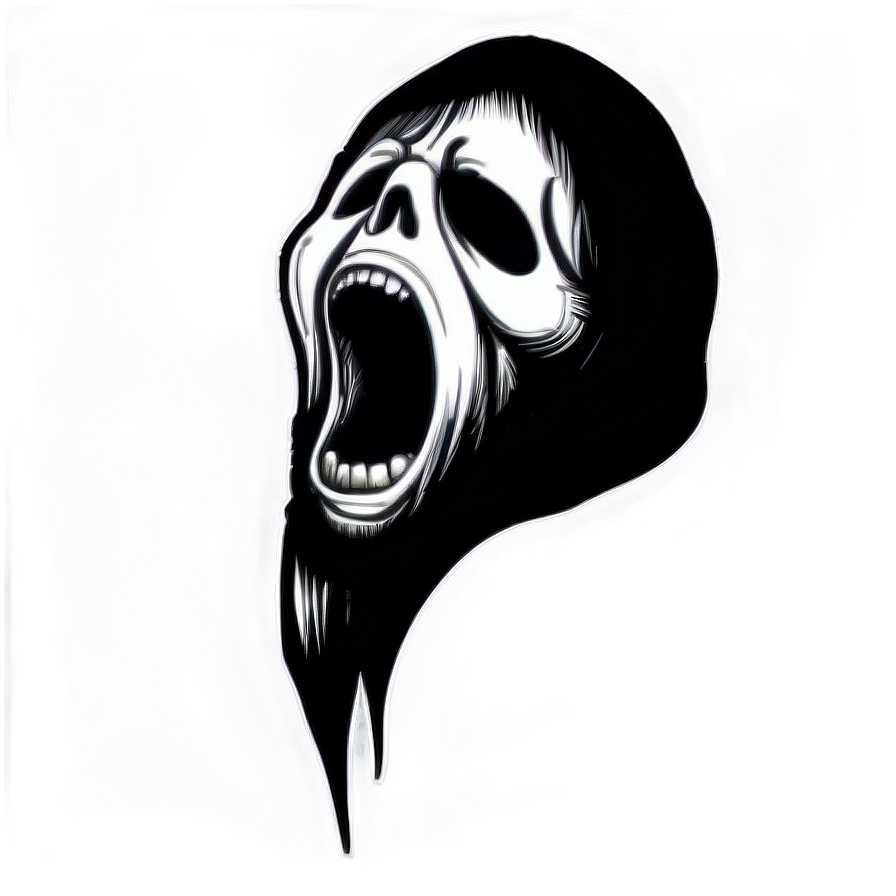 Scream Black And White Png 05232024 PNG Image