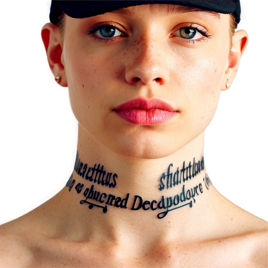 Script Neck Tattoo Imagery Png 06122024 PNG Image