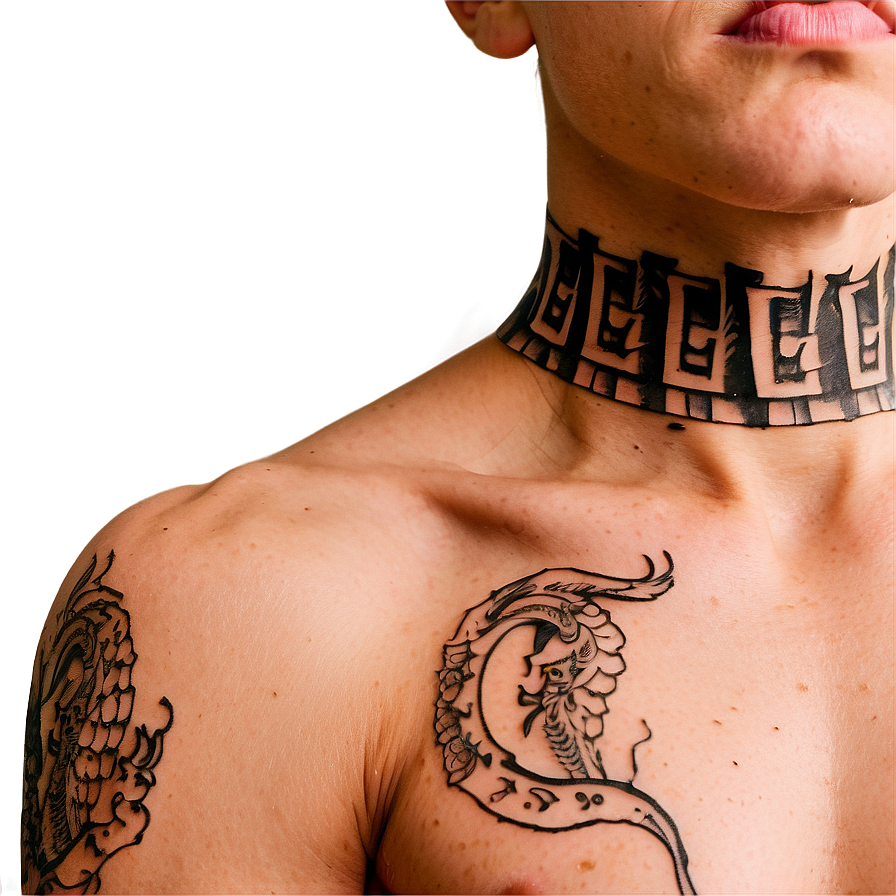 Script Neck Tattoo Imagery Png Pbp PNG Image