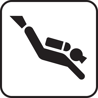 Scuba Diver Sign Icon PNG Image