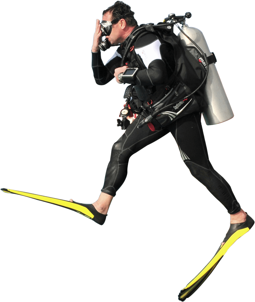 Scuba Diverin Midair PNG Image