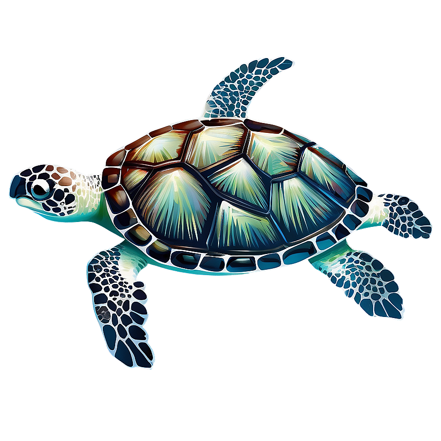 Sea Turtle Moonlight Swim Png Jol PNG Image