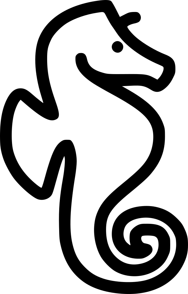 Seahorse Silhouette Outline PNG Image