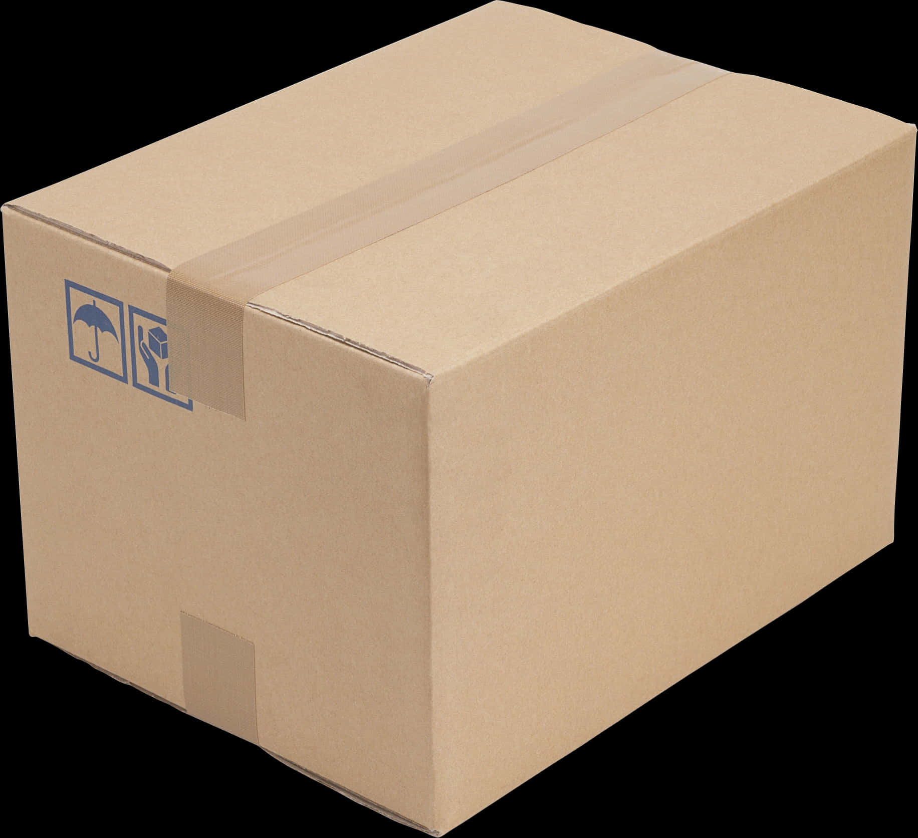 Sealed Cardboard Box PNG Image