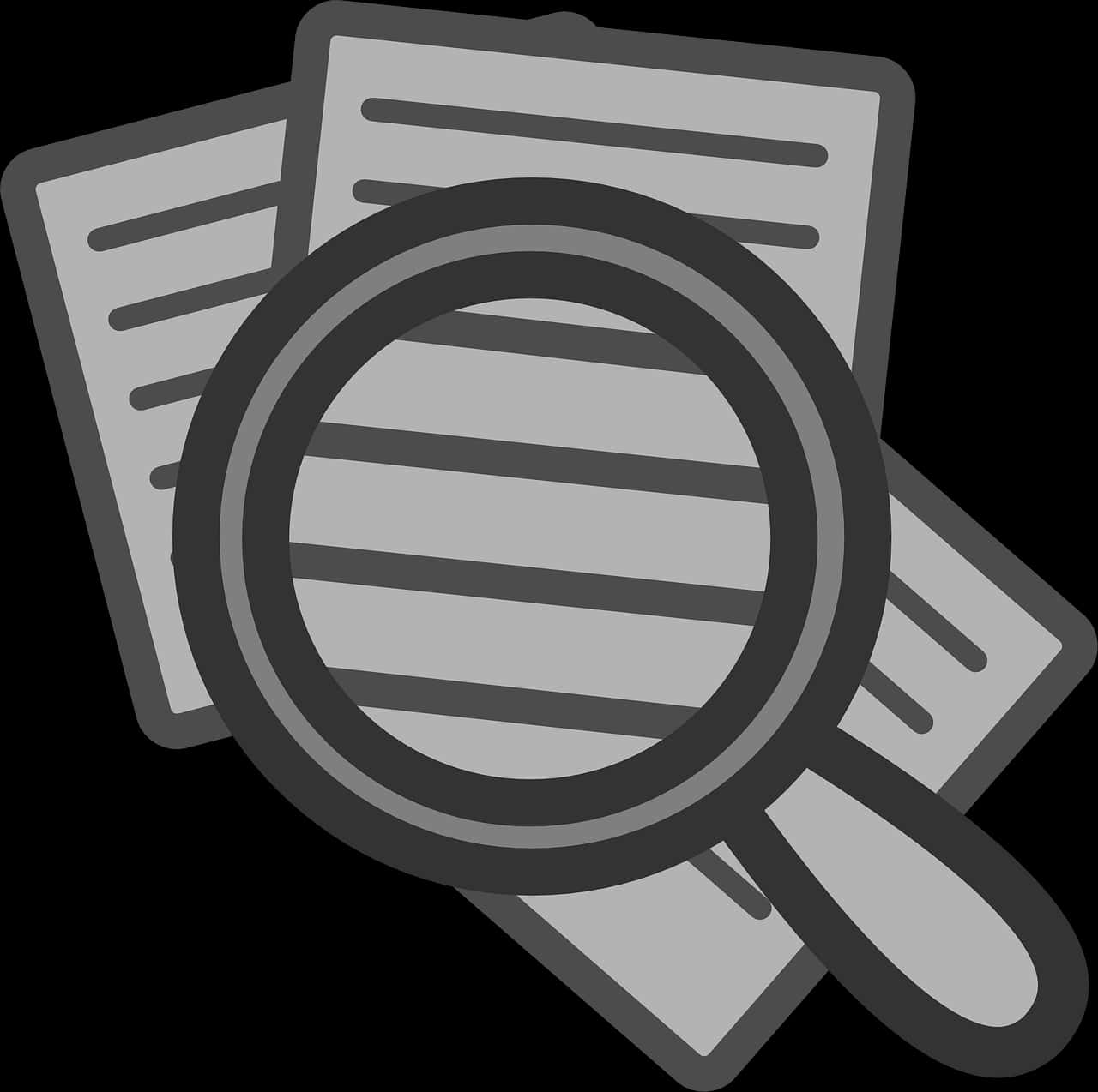 Search Icon Magnifying Glass Documents PNG Image