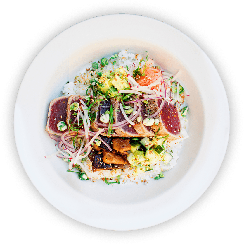 Seared Tuna Salad Plate PNG Image