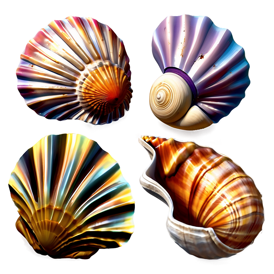 Seashell Set Clipart Png 06262024 PNG Image