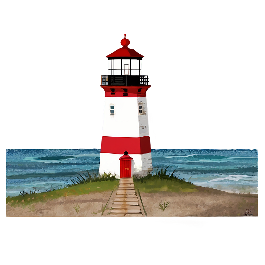 Seaside Lighthouse Art Png 05242024 PNG Image