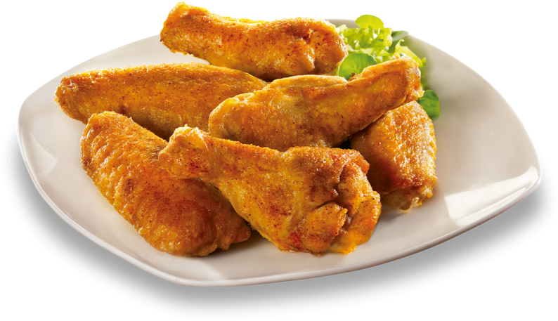 Seasoned Chicken Wings Plate PNG Image