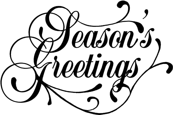 Seasons Greetings Calligraphy PNG Image