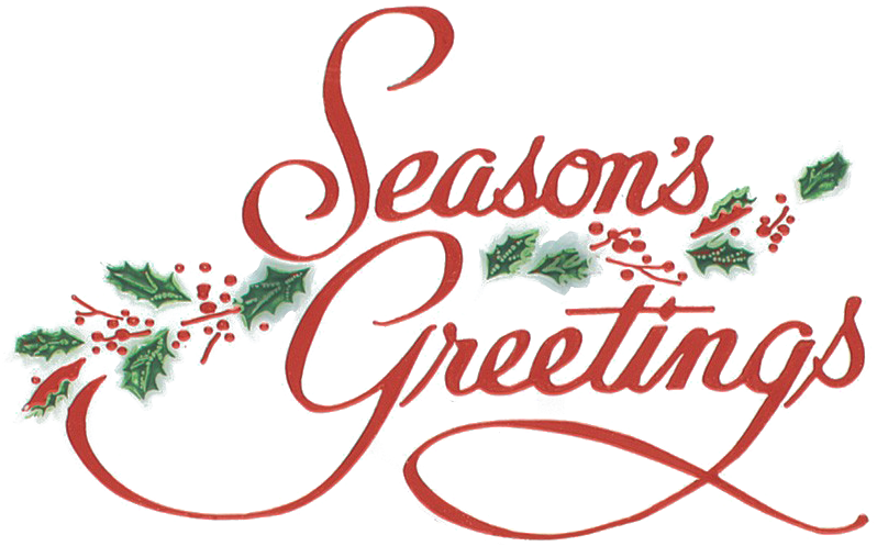 Seasons Greetings Holiday Message PNG Image