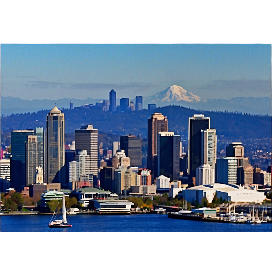 Seattle Skyline And Puget Sound Png 06252024 PNG Image