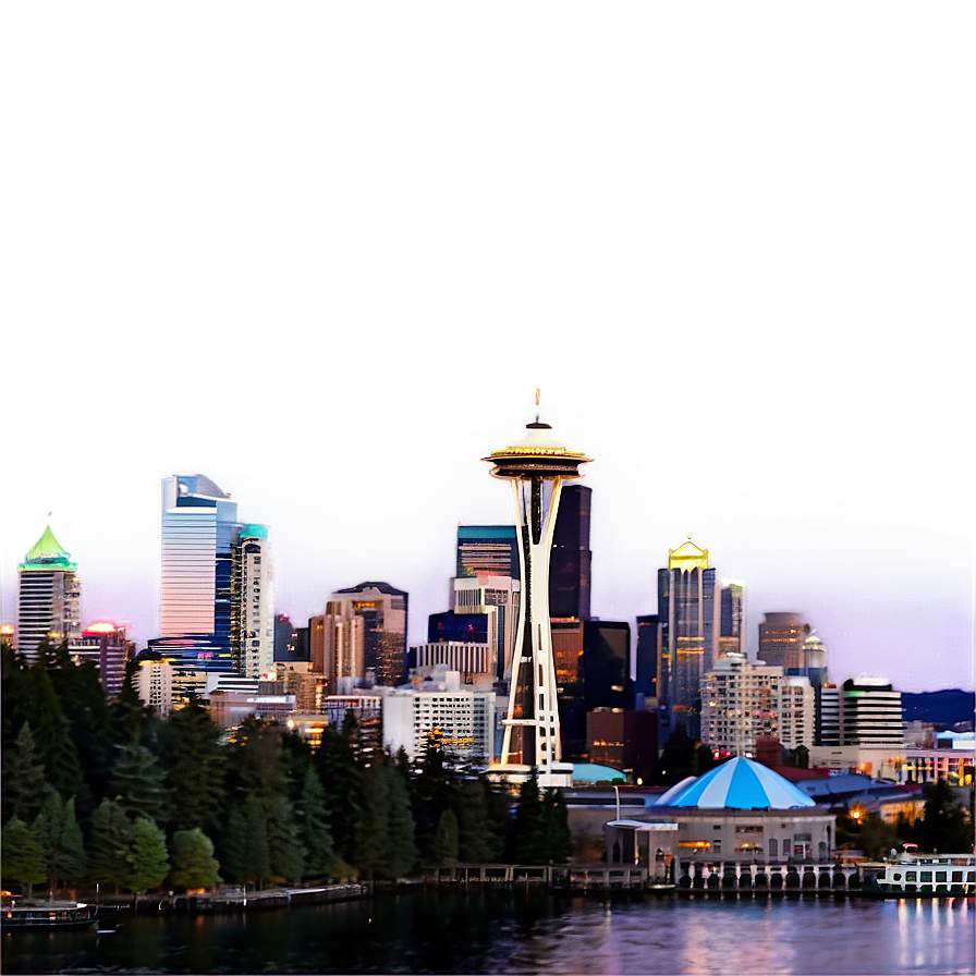 Seattle Skyline At Twilight Png Iyt28 PNG Image