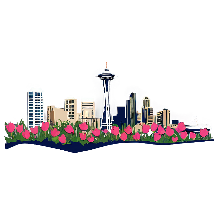 Seattle Skyline In Spring Png 06252024 PNG Image