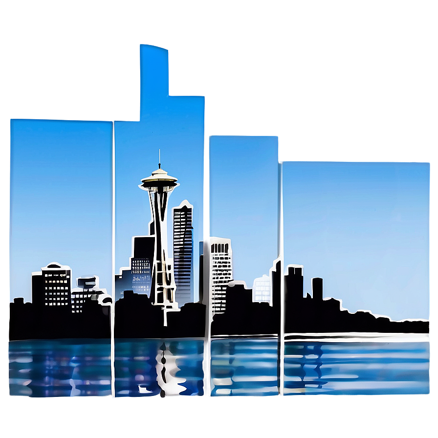 Seattle Skyline With Blue Sky Png Wck81 PNG Image