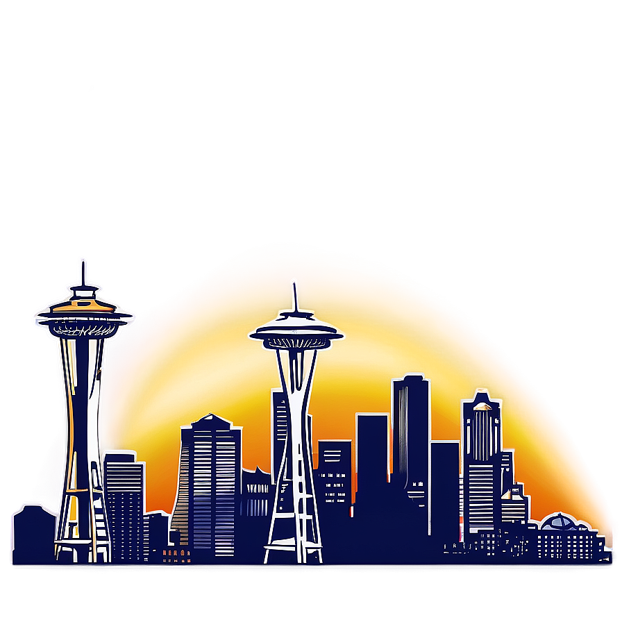 Seattle Skyline With Glowing Sunset Png 78 PNG Image