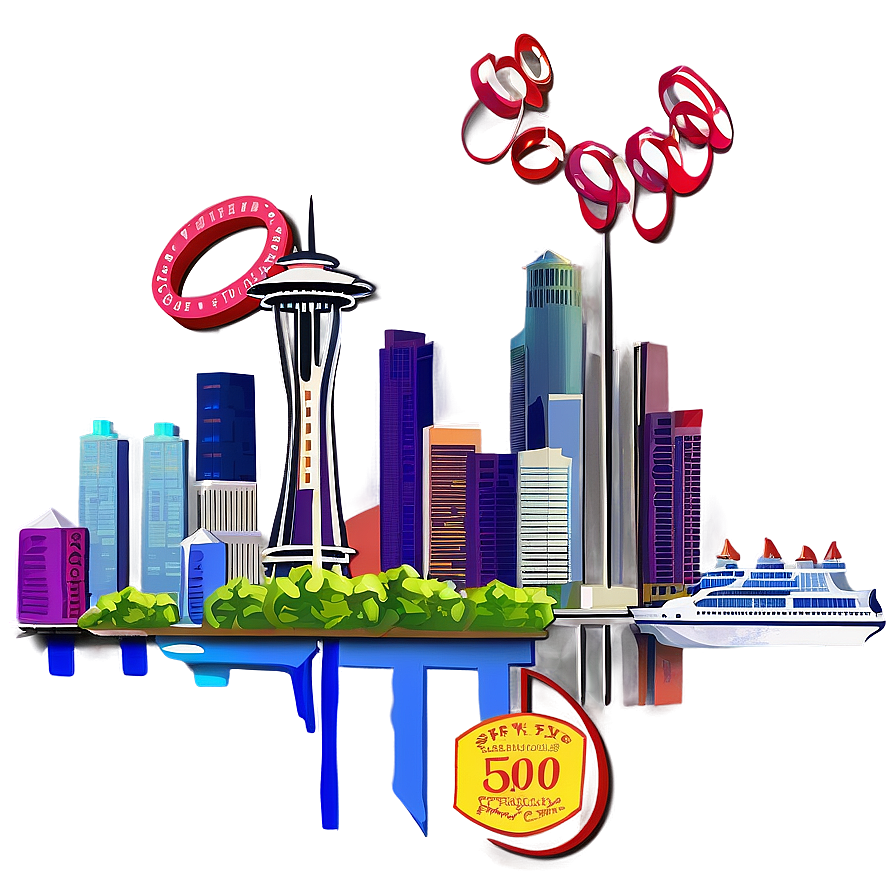 Seattle Skyline With Olympic Mountains Png 72 PNG Image