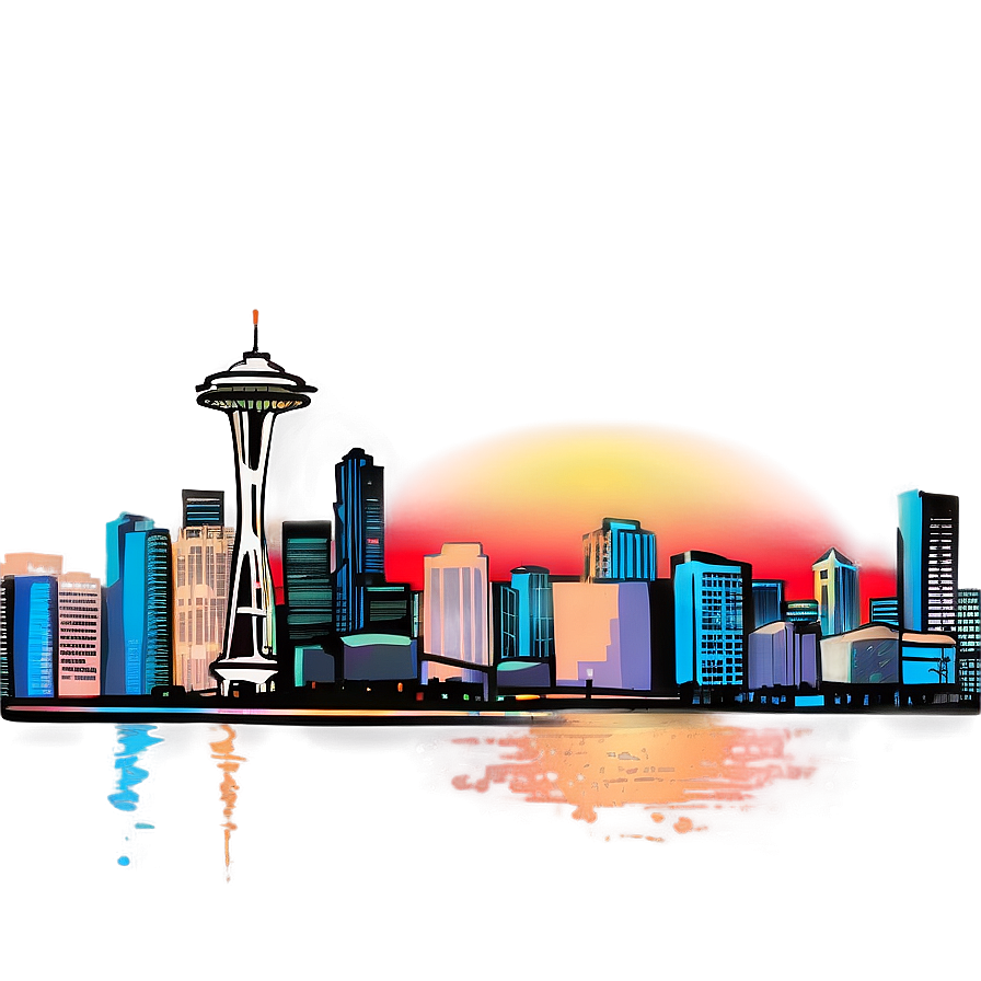 Seattle Urban Skyline Sketch Png 06252024 PNG Image