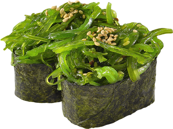 Seaweed Sushi Gunkanwith Sesame Seeds PNG Image