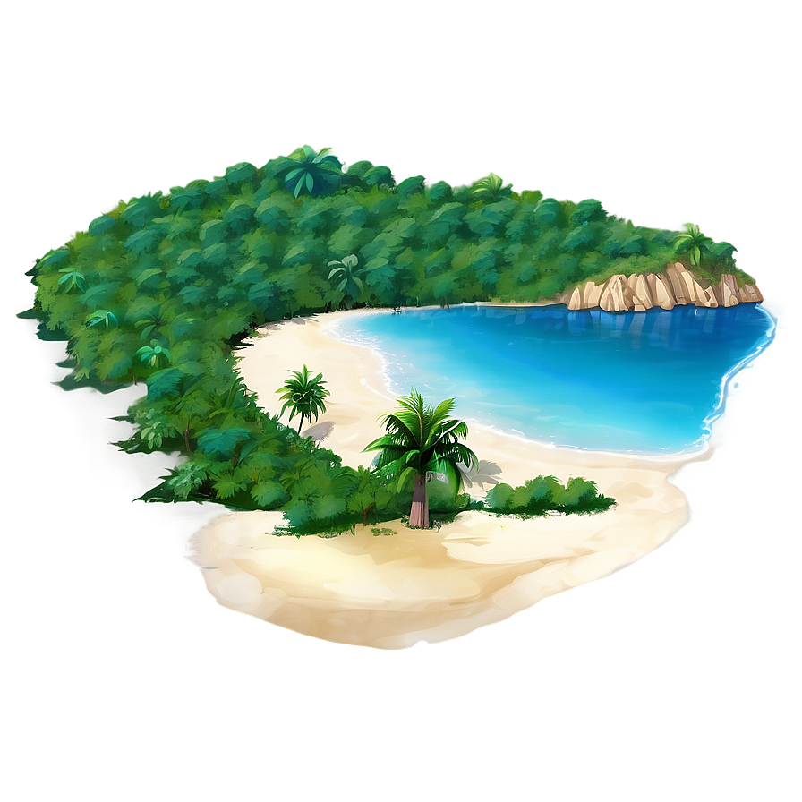 Secluded Tropical Cove Png Tge PNG Image