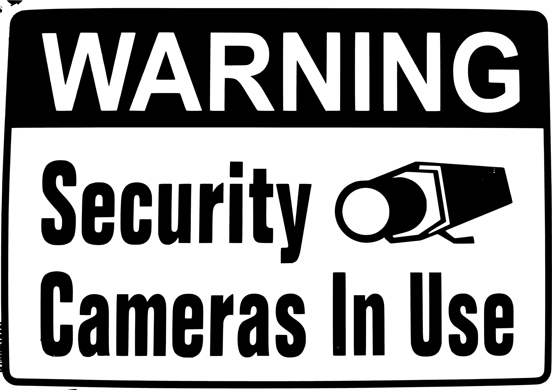 Security_ Camera_ Warning_ Sign.png PNG Image