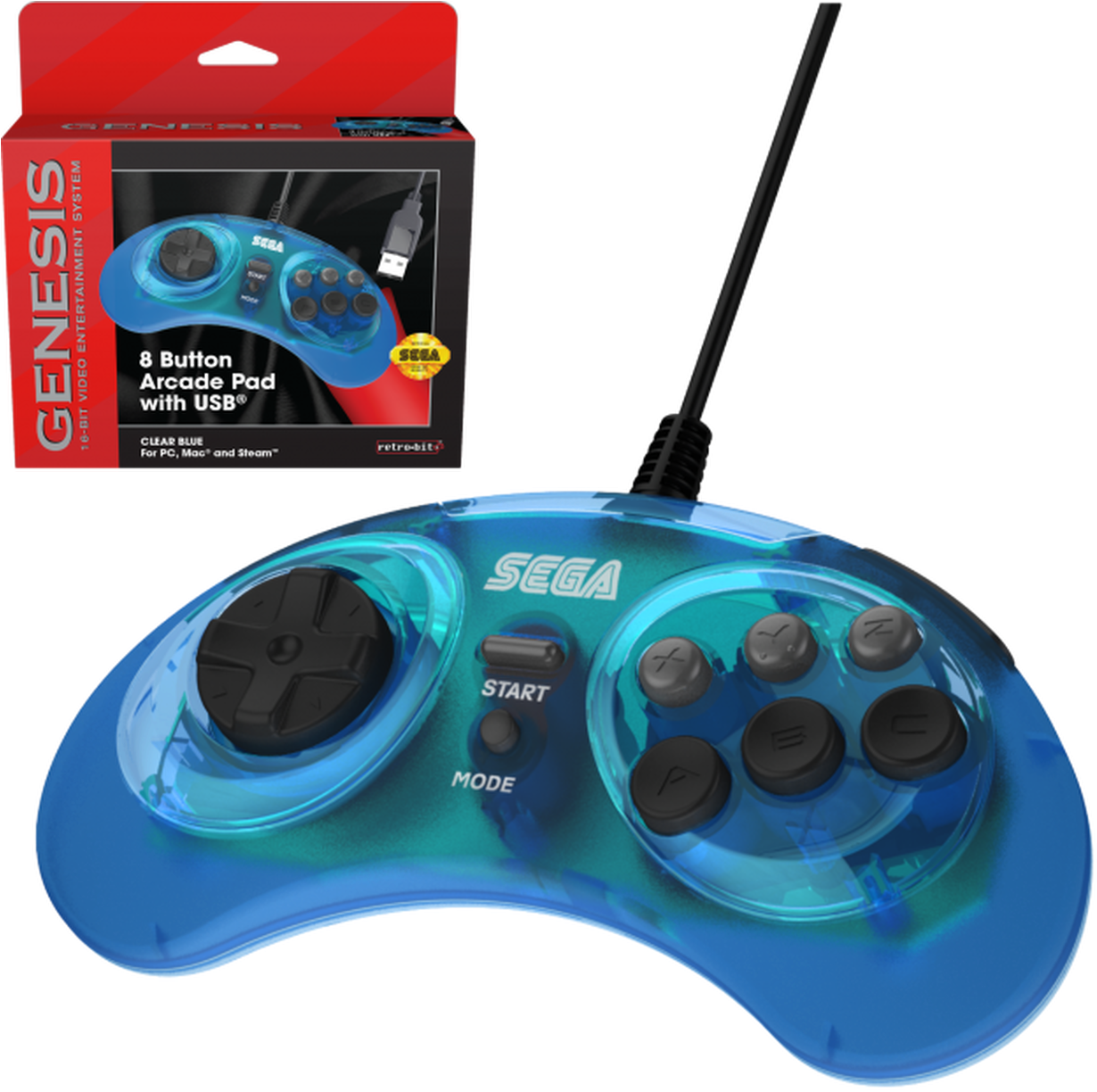 Sega Genesis8 Button Arcade Pad U S B PNG Image