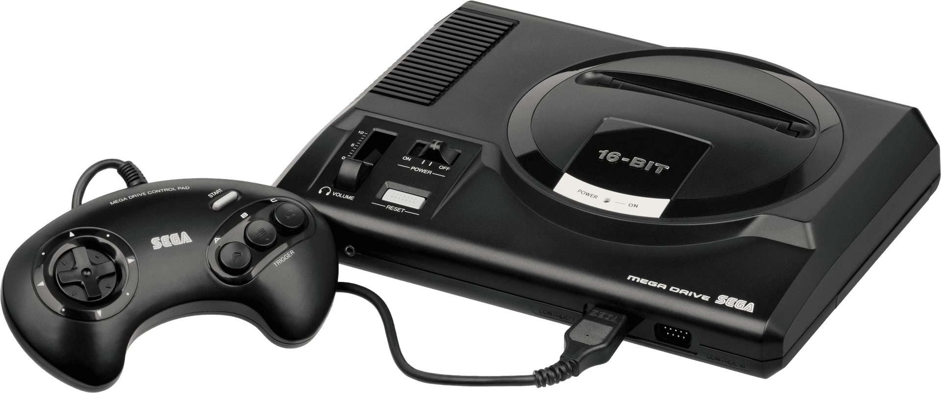 Sega Mega Drive Consoleand Controller PNG Image