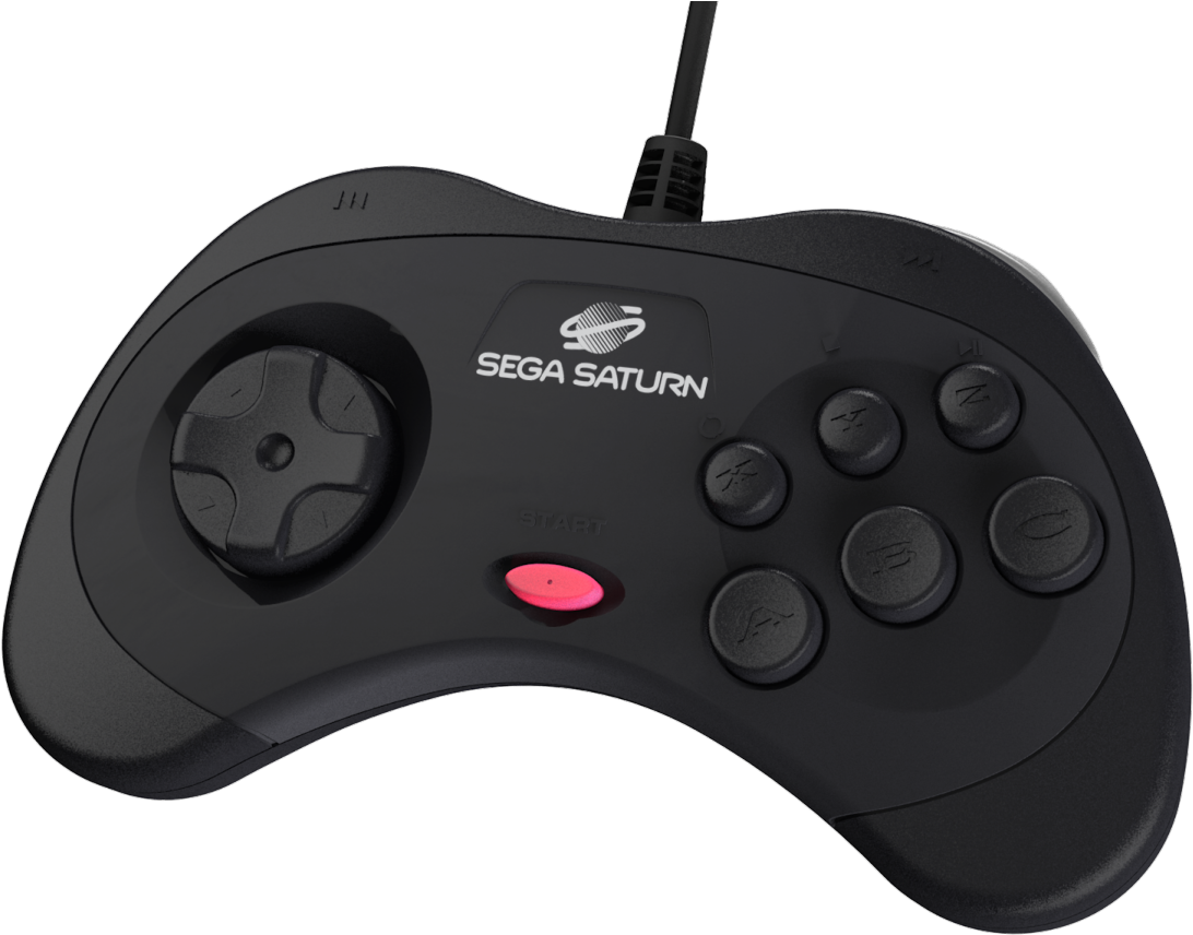 Sega Saturn Controller Black PNG Image