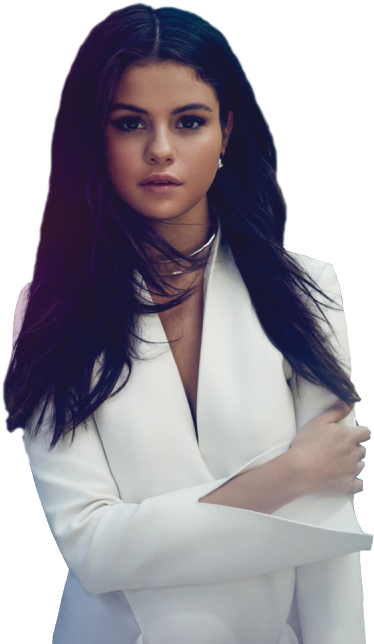 Selena Gomez White Blazer Portrait PNG Image