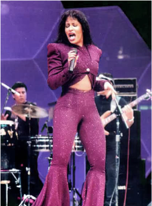 Selena Quintanilla Performingon Stage PNG Image