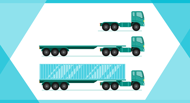 Semi Truck Flatbedand Container Vector PNG Image