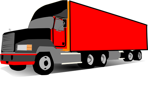 Semi Truck Side View Graphic PNG Image