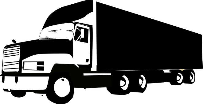 Semi Truck Silhouette PNG Image