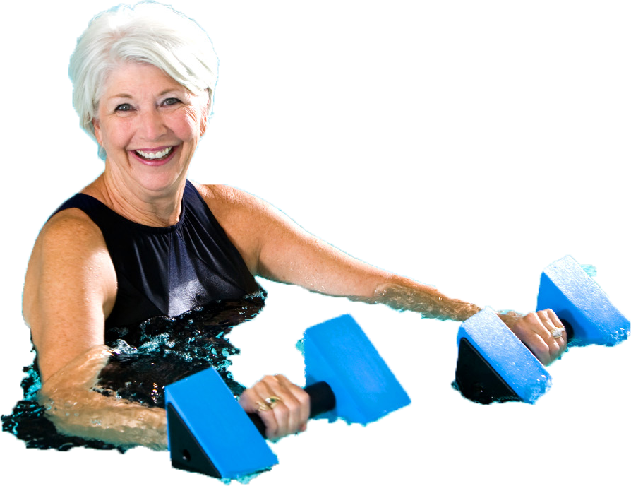 Senior Woman Aqua Aerobics Fitness PNG Image